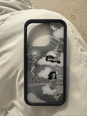 Wildflowers Black and White Retro Pin-Up Phone Case